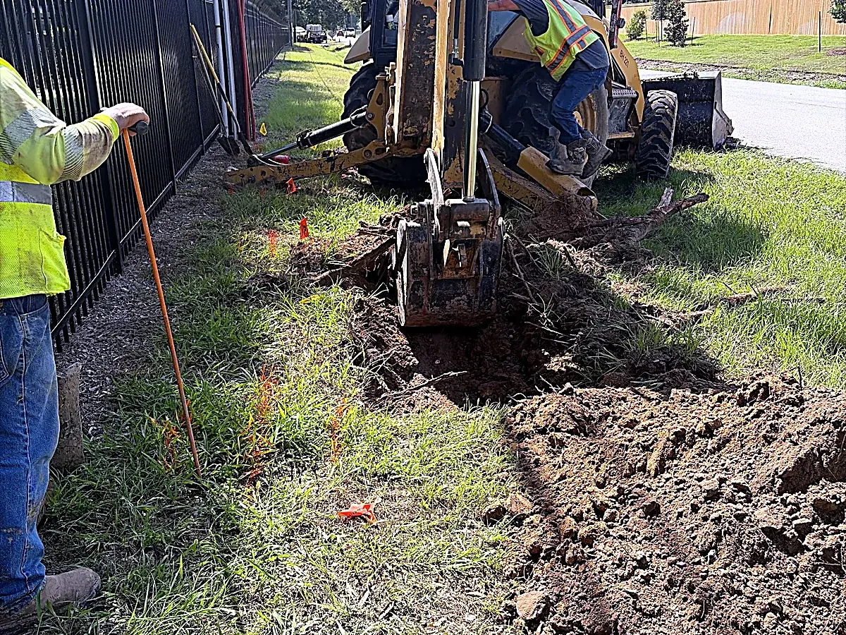 Locates and flags before trenching