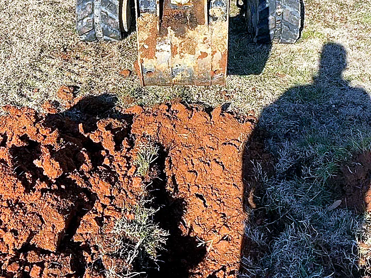 Open trench ready for conduit