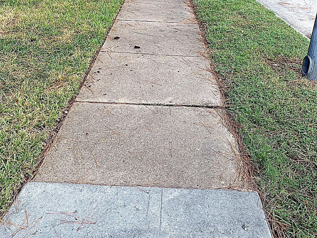 Restored sidewalk after the build